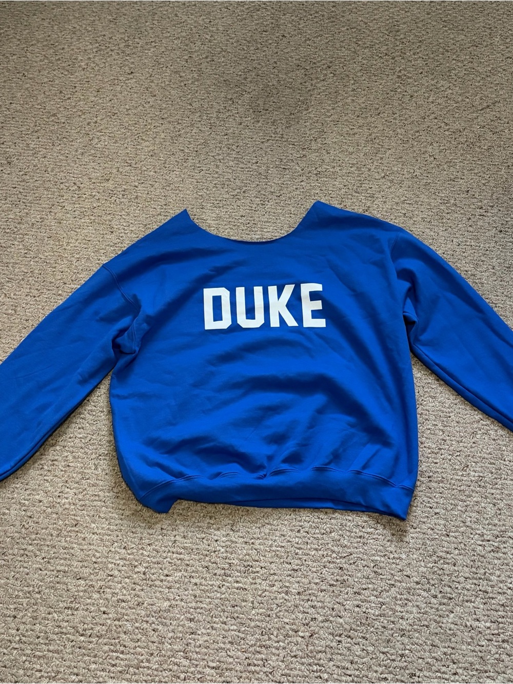 Duke Blue Crewneck Sweatshirt - Bold White Lettering
